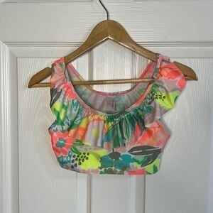 Cat and Jack swim top, neon ruffle.